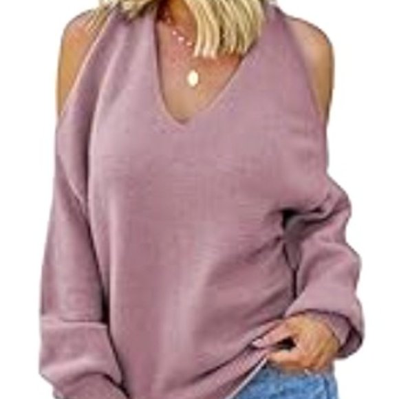 Sexy Long Sleeve Criss Cross V Neck Knitted Sweater Backless Sweater - Picture 1 of 7